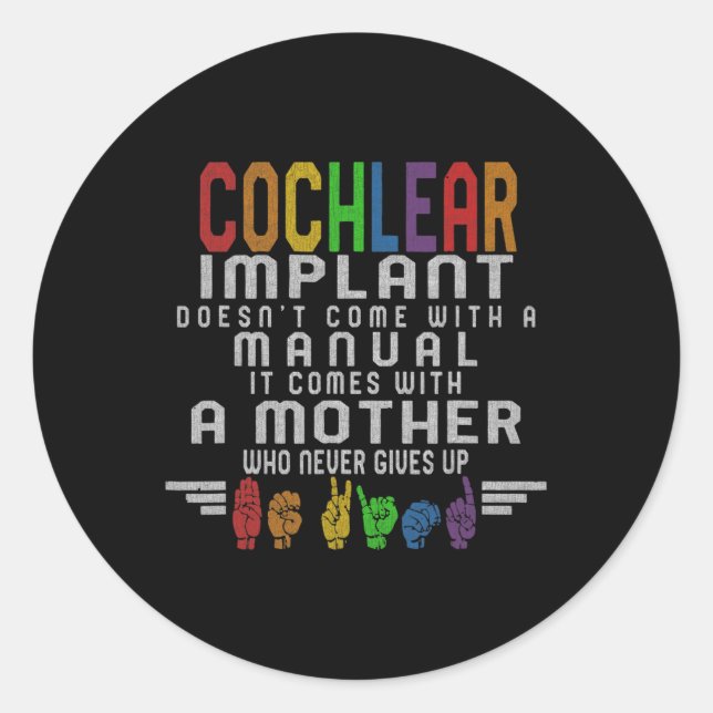 Sticker Rond Sensibilisation à la perte auditive Mère Cochléair (Devant)
