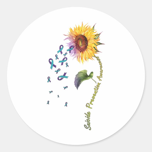 Sticker Rond Sensibilisation à la prévention du suicide (Devant)