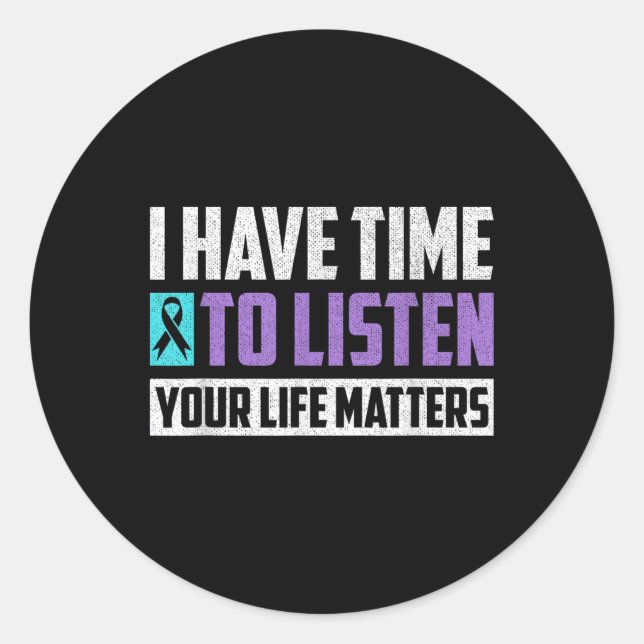 Sticker Rond Sensibilisation à la prévention du suicide  (Devant)