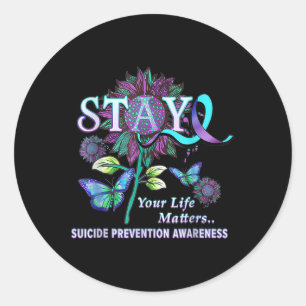 Sticker Rond Sensibilisation à la prévention du suicide amusant