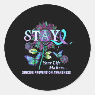 Sticker Rond Sensibilisation à la prévention du suicide amusant
