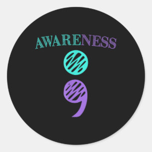 Sticker Rond Sensibilisation à la prévention du suicide au sémo