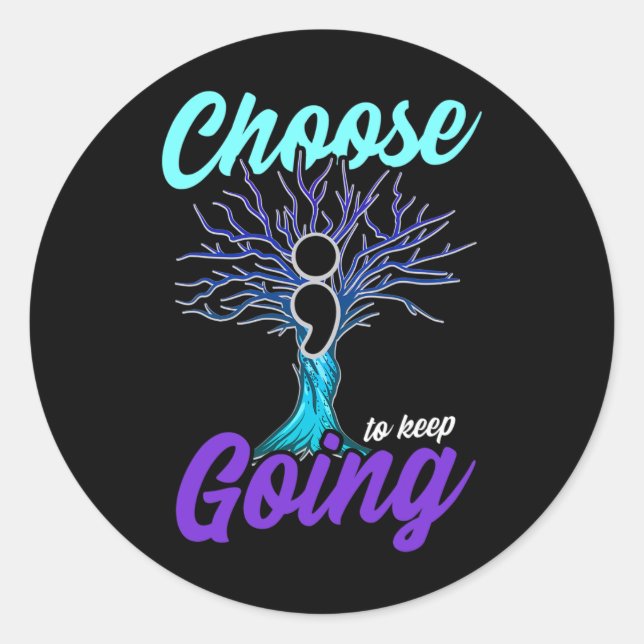 Sticker Rond Sensibilisation À La Prévention Du Suicide Choisir (Devant)