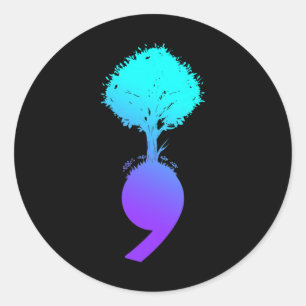 Sticker Rond Sensibilisation à la prévention du suicide dans le