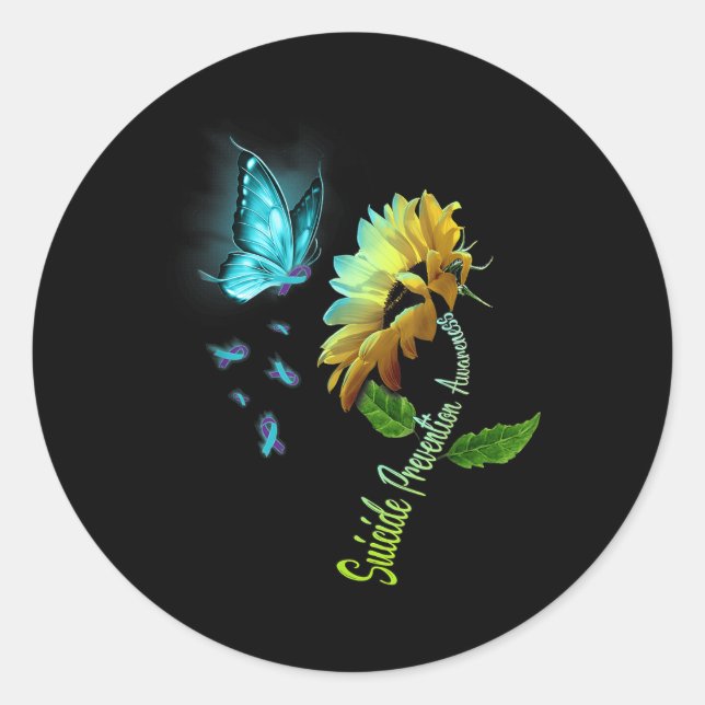 Sticker Rond Sensibilisation à la prévention du suicide des tou (Devant)