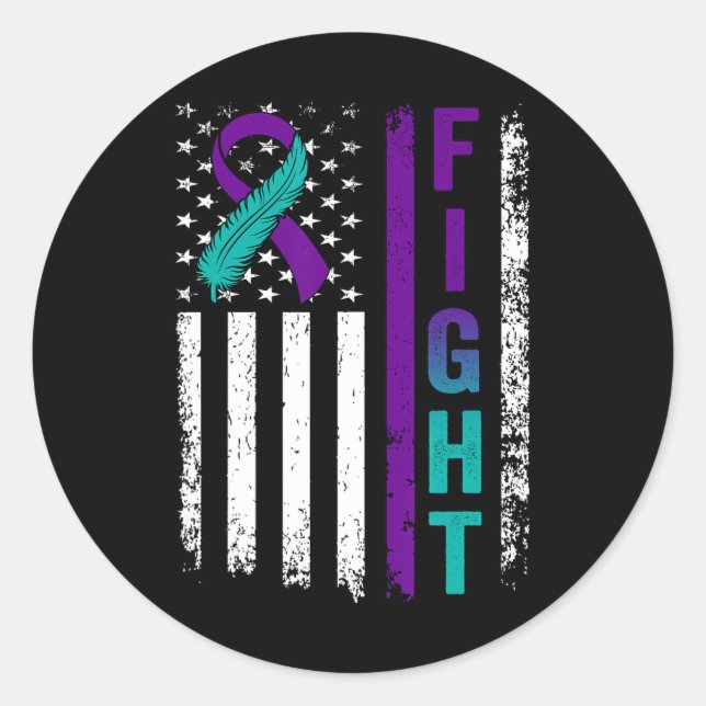 Sticker Rond Sensibilisation à la prévention du suicide États-U (Devant)