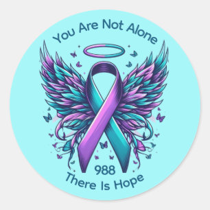 Sticker Rond Sensibilisation à la prévention du suicide Fin Sti