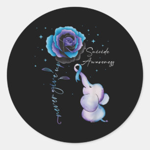 Sticker Rond Sensibilisation à la prévention du suicide Fleur d