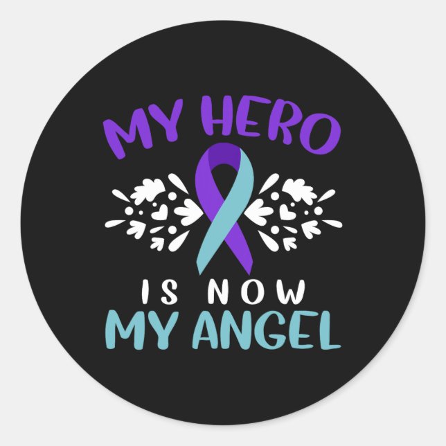 Sticker Rond Sensibilisation à la prévention du suicide Mon hér (Devant)