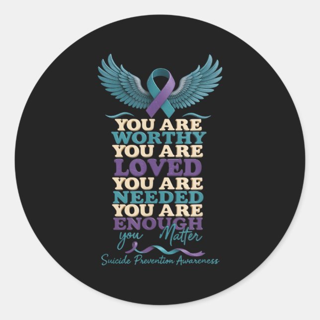 Sticker Rond Sensibilisation à la prévention du suicide pour la (Devant)