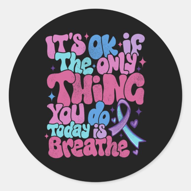 Sticker Rond Sensibilisation à la prévention du suicide Restez  (Devant)