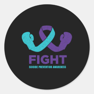 Sticker Rond Sensibilisation À La Prévention Du Suicide Ribbo V