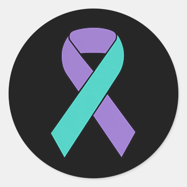 Sticker Rond Sensibilisation à la prévention du suicide Ruban T (Devant)