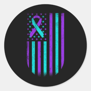 Sticker Rond Sensibilisation à la prévention du suicide Soutien
