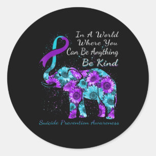 Sticker Rond Sensibilisation à la prévention du suicide Tournes