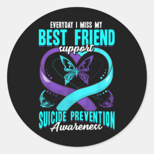 Sticker Rond Sensibilisation à la prévention du suicide Tous le