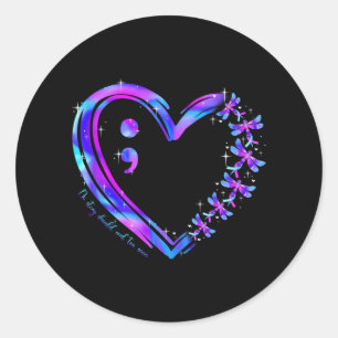 Sticker Rond Sensibilisation à la prévention du suicide Turquoi