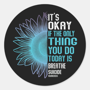 Sticker Rond Sensibilisation À La Prévention Du Suicide Violet 