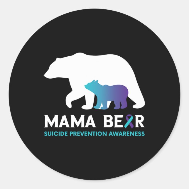 Sticker Rond Sensibilisation À La Prévention Du Suicide Violet  (Devant)