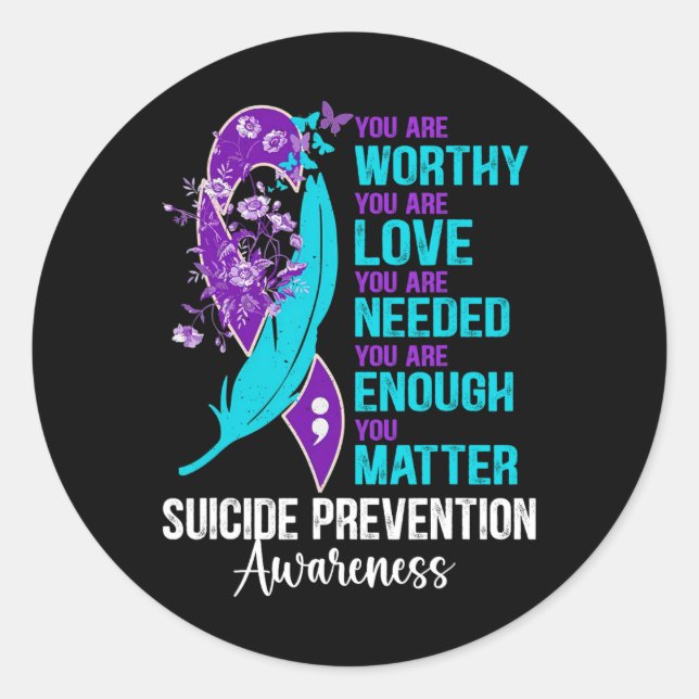 Sticker Rond Sensibilisation à la prévention du suicide Vous êt (Devant)