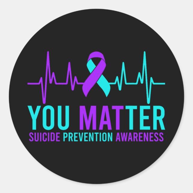 Sticker Rond Sensibilisation à la prévention du suicide Vous Ru (Devant)