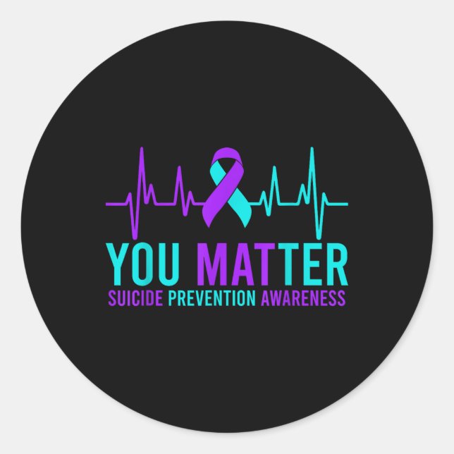 Sticker Rond Sensibilisation à la prévention du suicide Vous Ru (Devant)