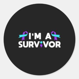 Sticker Rond Sensibilisation À La Prévention Je Suis Un Surviva