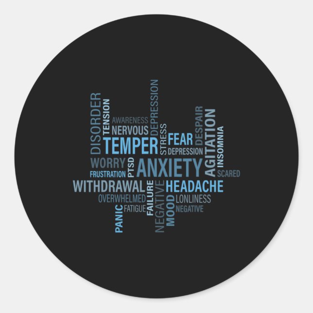 Sticker Rond Sensibilisation à la santé Anxiété Dépression Trou (Devant)