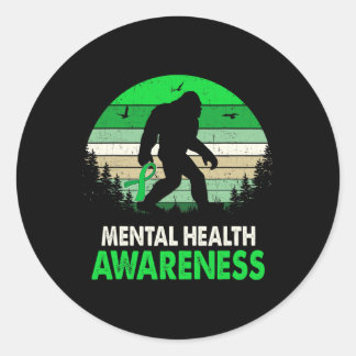 Sticker Rond Sensibilisation à la santé Bigfoot Sasquatch Santé