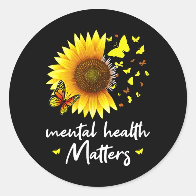Sticker Rond Sensibilisation à la santé mentale (Devant)