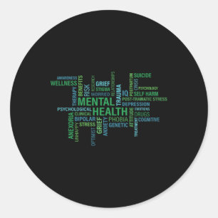 Sticker Rond Sensibilisation à la santé mentale