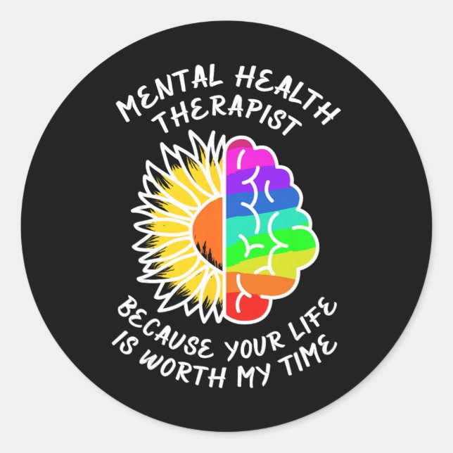 Sticker Rond Sensibilisation à la santé mentale.  (Devant)