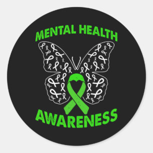 Sticker Rond Sensibilisation à la santé mentale Anxiété sociale