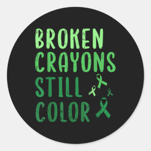 Sticker Rond Sensibilisation à la santé mentale avec les crayon