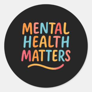 Sticker Rond Sensibilisation à la santé mentale colorée S