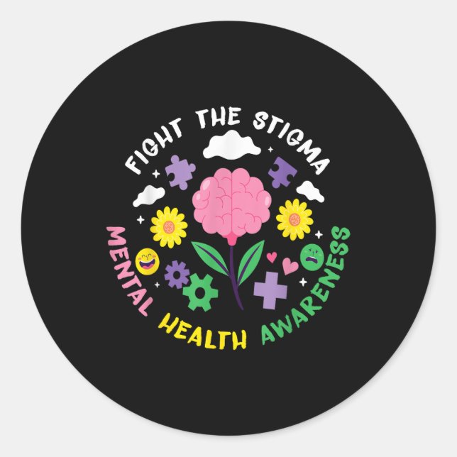 Sticker Rond Sensibilisation à la santé mentale Dépression Prév (Devant)
