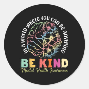 Sticker Rond Sensibilisation à la santé mentale Dépression Suic