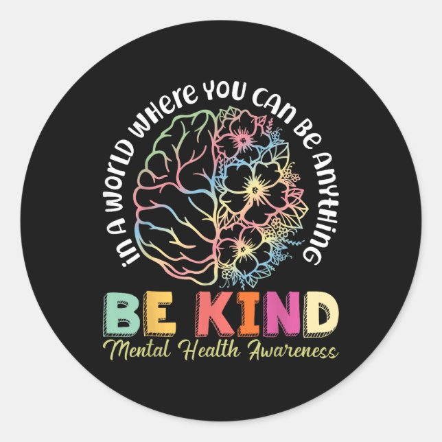 Sticker Rond Sensibilisation à la santé mentale Dépression Suic (Devant)
