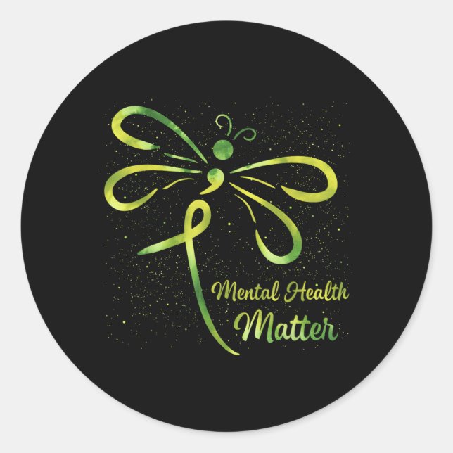 Sticker Rond Sensibilisation à la santé mentale Dragoy compte (Devant)