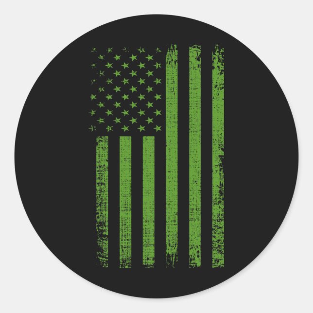 Sticker Rond Sensibilisation à la santé mentale Drapeau vert (Devant)