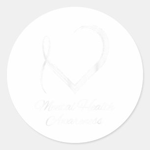 Sticker Rond Sensibilisation à la santé mentale du coeur _1