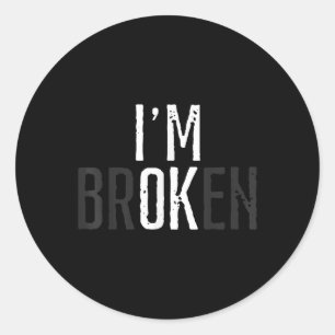 Sticker Rond Sensibilisation À La Santé Mentale Im Ok Brossé