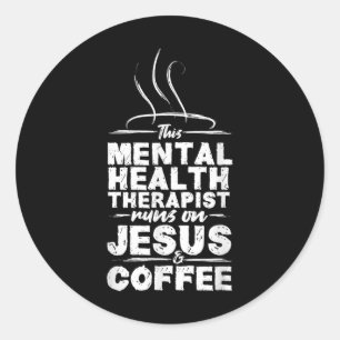 Sticker Rond Sensibilisation à la santé mentale Jésus & Caf