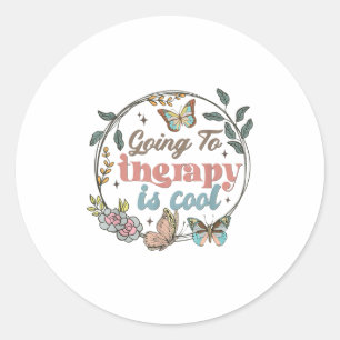 Sticker Rond Sensibilisation à la santé mentale La thérapie est