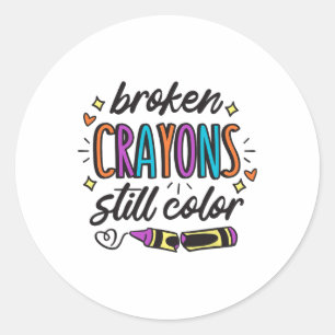 Sticker Rond Sensibilisation à la santé mentale Les crayons cas