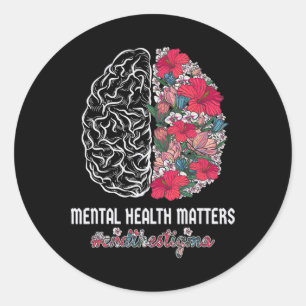Sticker Rond Sensibilisation À La Santé Mentale Mettre Fin À La