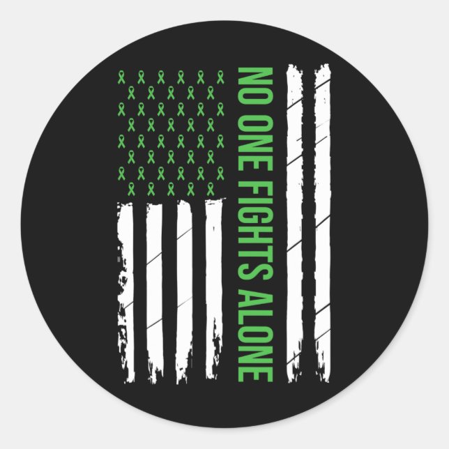 Sticker Rond Sensibilisation à la santé mentale Ribbon vert (Devant)