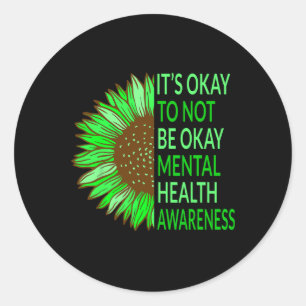 Sticker Rond Sensibilisation À La Santé Mentale Tournesol C'Est