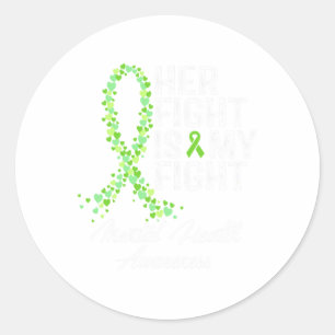 Sticker Rond Sensibilisation à la santé Son combat est mon comb