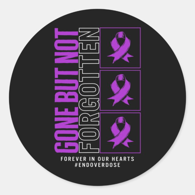 Sticker Rond Sensibilisation À La Surdose De Drogue Disparue Ma (Devant)